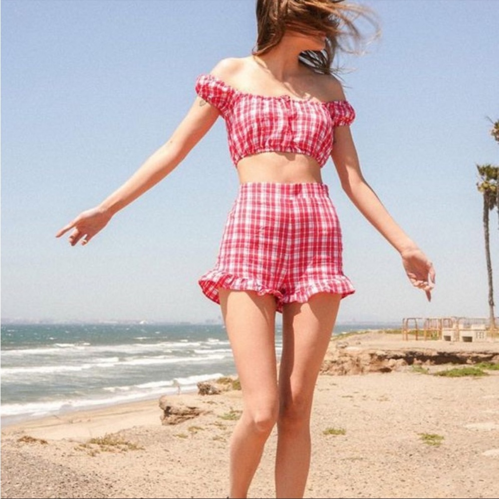 Urban Outfitters Gingham Red Plaid Set XS